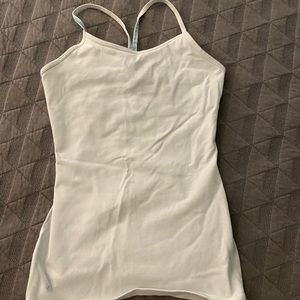 white ivivva fitted tank top